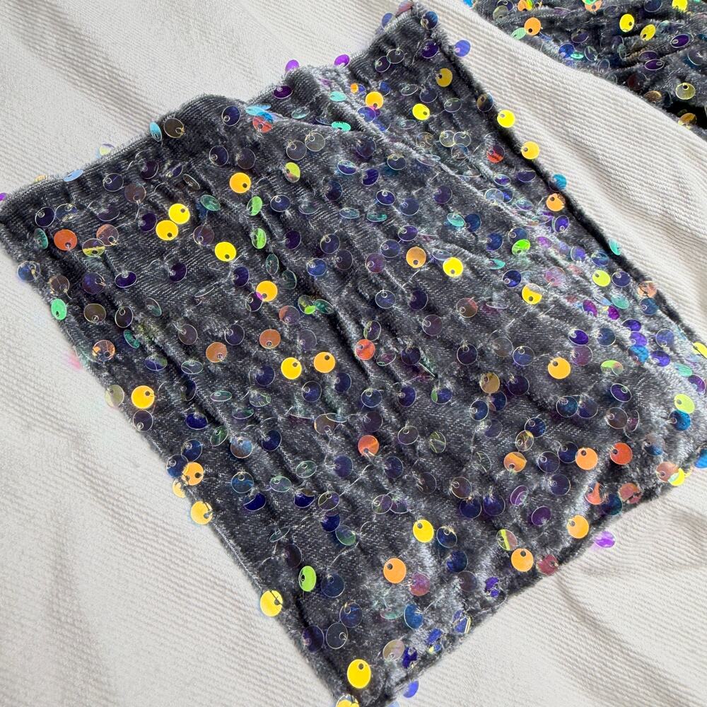 Sequin Patchwork Denim Jacket Oversized Shacket W… - image 6